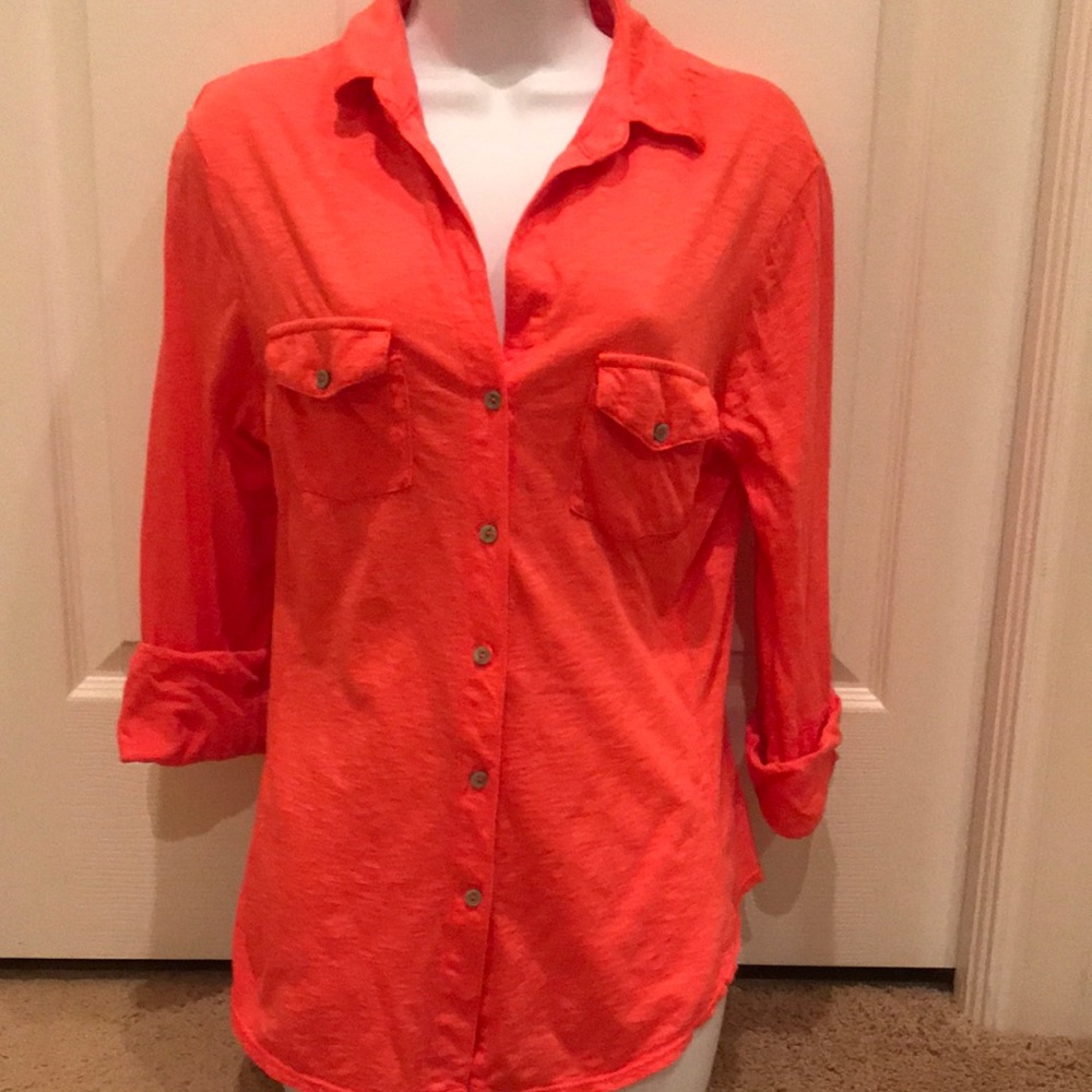 Fresh produce Santa Cruz button down shirt Coral S